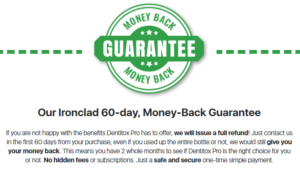 Dentitox pro money back guarantee